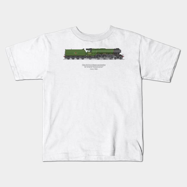 Flying Scotsman Circa 1962 Kids T-Shirt by SteveHClark